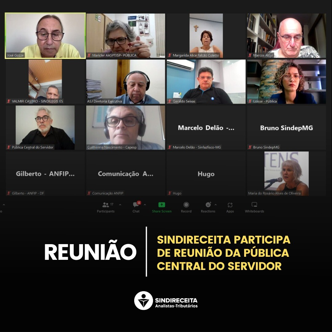 Sindireceita participa de reunião da Pública Central do Servidor