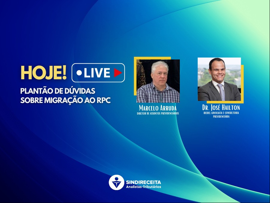 Sindireceita promove Live sobre migração ao RPC às 14h30 desta terça-feira (23); não perca!