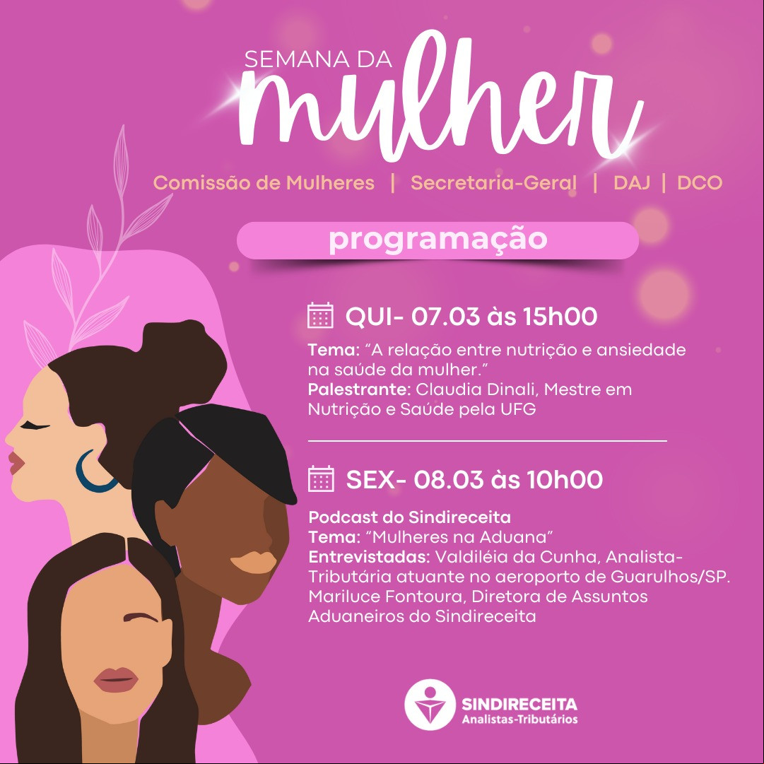 Sindireceita Semana da Mulher Programação 29.02 REDES 2